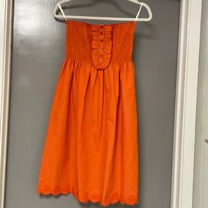 Orange strapless Dress